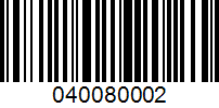 Barcode for 040080002