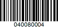 Barcode for 040080004