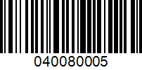 Barcode for 040080005