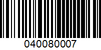 Barcode for 040080007