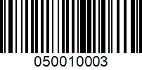 Barcode for 050010003