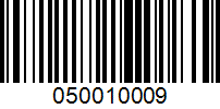 Barcode for 050010009