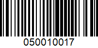 Barcode for 050010017