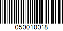 Barcode for 050010018