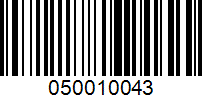 Barcode for 050010043