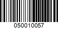 Barcode for 050010057