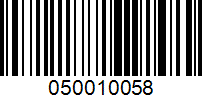 Barcode for 050010058