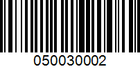 Barcode for 050030002