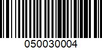 Barcode for 050030004