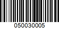 Barcode for 050030005