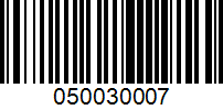 Barcode for 050030007