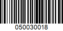 Barcode for 050030018