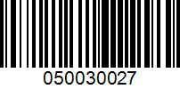 Barcode for 050030027