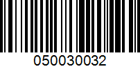 Barcode for 050030032