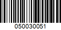 Barcode for 050030051