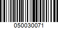 Barcode for 050030071