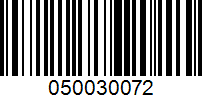 Barcode for 050030072