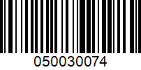 Barcode for 050030074