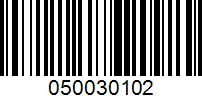 Barcode for 050030102
