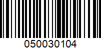 Barcode for 050030104