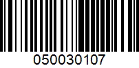 Barcode for 050030107