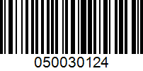 Barcode for 050030124