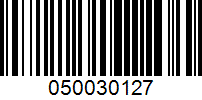 Barcode for 050030127