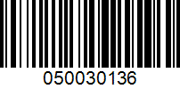Barcode for 050030136