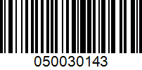 Barcode for 050030143