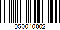 Barcode for 050040002