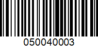 Barcode for 050040003