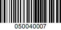 Barcode for 050040007