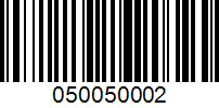 Barcode for 050050002