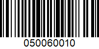 Barcode for 050060010