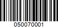 Barcode for 050070001