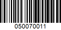 Barcode for 050070011