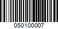 Barcode for 050100007