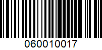 Barcode for 060010017