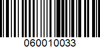 Barcode for 060010033