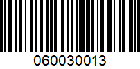 Barcode for 060030013