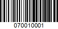 Barcode for 070010001