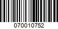 Barcode for 070010752