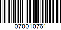 Barcode for 070010761