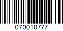 Barcode for 070010777