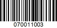 Barcode for 070011003