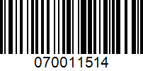 Barcode for 070011514