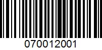 Barcode for 070012001