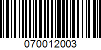 Barcode for 070012003