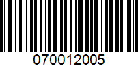 Barcode for 070012005