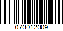 Barcode for 070012009